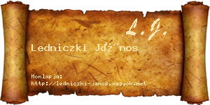 Ledniczki János névjegykártya