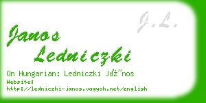janos ledniczki business card